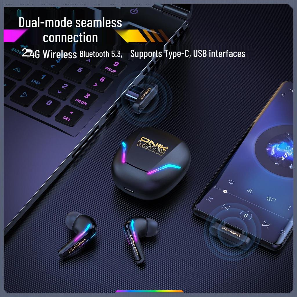 ONIKUMA T27 Wireless Gaming Bluetooth Headset - Low Latency with Microphone for PC & Mobile.