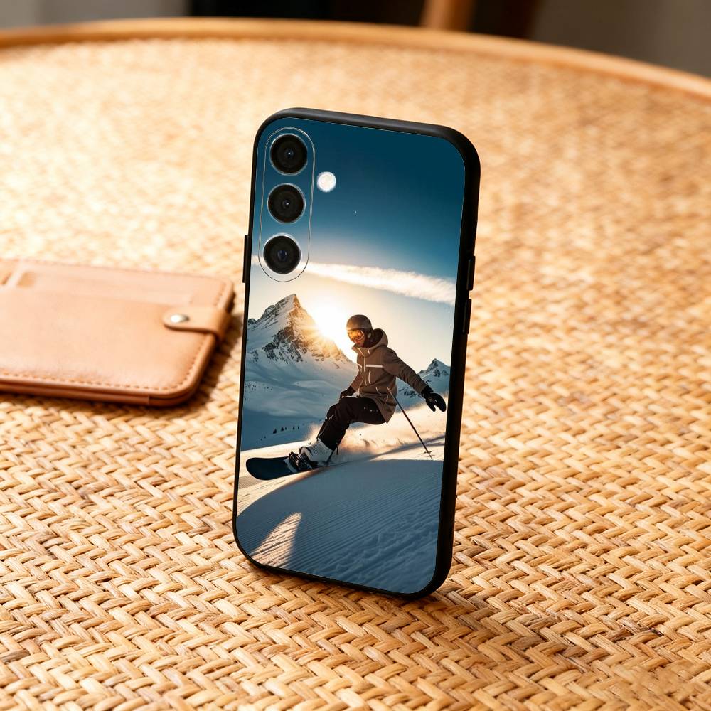 S-Snow Snowboard Ski  Phone Case For Samsung  A73,72,71,53,52,51,22,91,80, Soft Black Cover