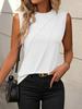 Summer New Loose Solid Color Women's Clothing Vest Crew Neck Sleeveless T-shirt
