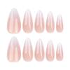 Almond-Shaped Gradient Pink & White Wearable False Nails - Xiaohongshu Style Nail Art
