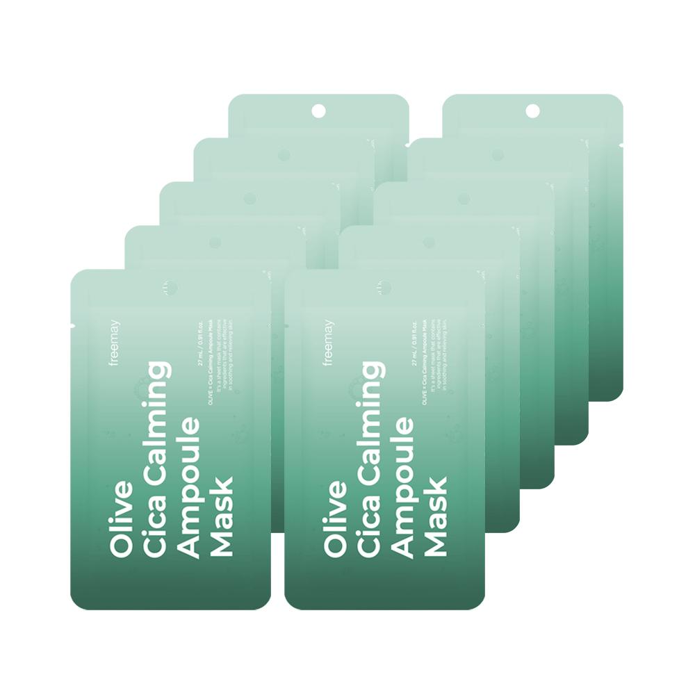 Primay [Bambus Vegan Sheet Spuren Beruhigend] Primay Oliven Cica Beruhigende Ampullenmaske 10 Blatt