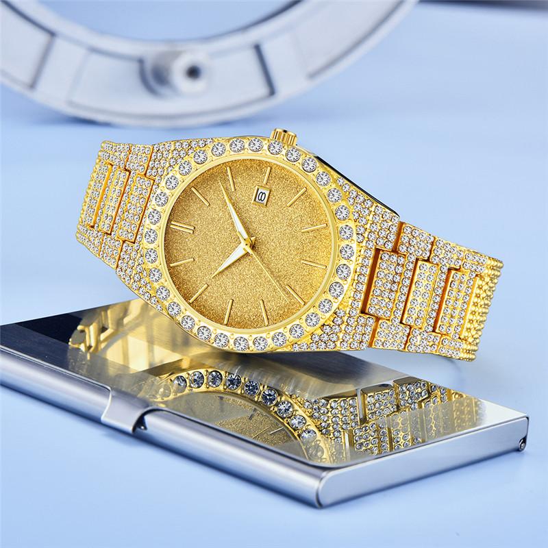Reloj Hombre Genuine Big Brand Men Watches Casual Alloy Band Diamond Luxury Date Gifts Vintage Watch Montres De Marque De Luxe