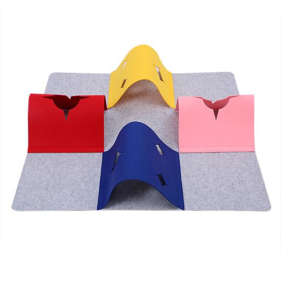 

Туннель для кошек 4-в-1 из войлока, интерактивный игровой домик с отверстиями, складной игровой коврик для активности кошек для обогащения среды в помещении, устойчивый к царапинам туннель для питомцев