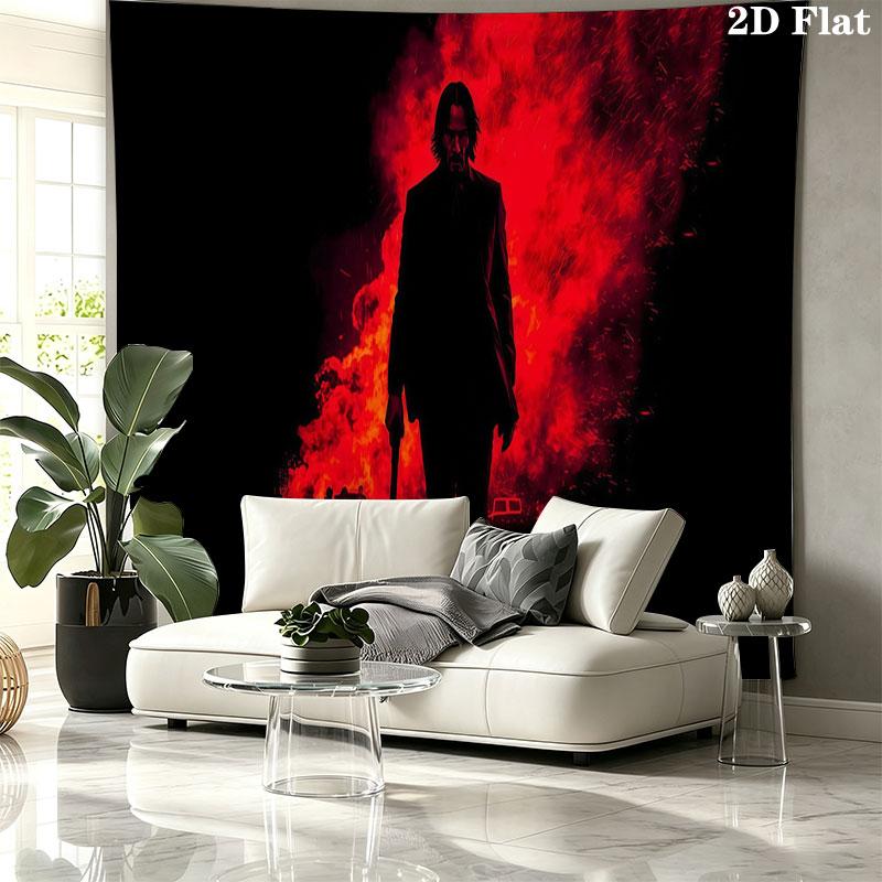 John Wick Art Wall Tapestry, Aesthetic Printed Fabric Blanket, Suitable for Bedroom, Living Room, and Home Decor.