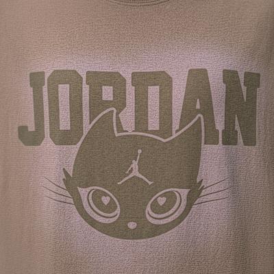 Jordan T Shirts Women's Light Mocha Gray Brown Crew Neck Moderate