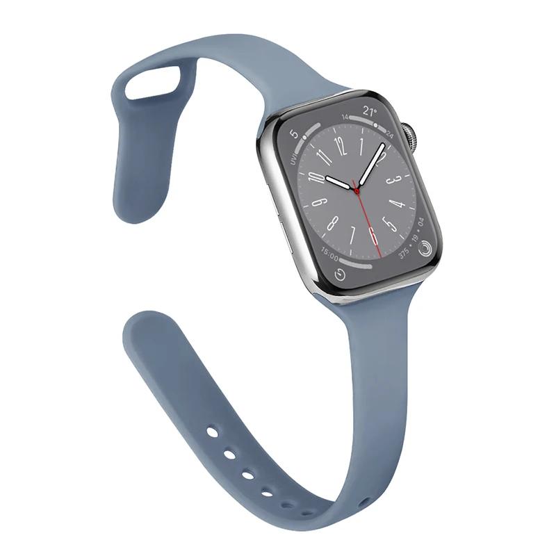 Slim Strap for Apple Watch Band 44mm 40mm 38mm 42mm Ultra 49mm Silicone Bracelet Correa iWatch Series 6 Se 5 4 3 7 8 45mm 41mm