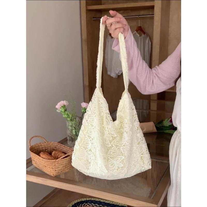 Rural Feng Shui Lace Single-shoulder Bag Casual Large-capacity Commuting Tote Bag