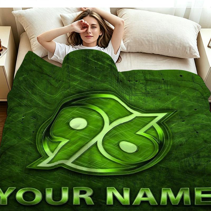 1PC Hannover 96 Custom Name Patterned Flannel Blanket Suitable For All Seasons for Home Decor Warmth and Comfort Gifts Holiday Present