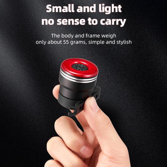 Bicycle Taillight Super Bright Waterproof Non-glaring Multiple Lighting Modes Rechargeable Aluminum Alloy Smart Automatic Brake Detection Bike Rear