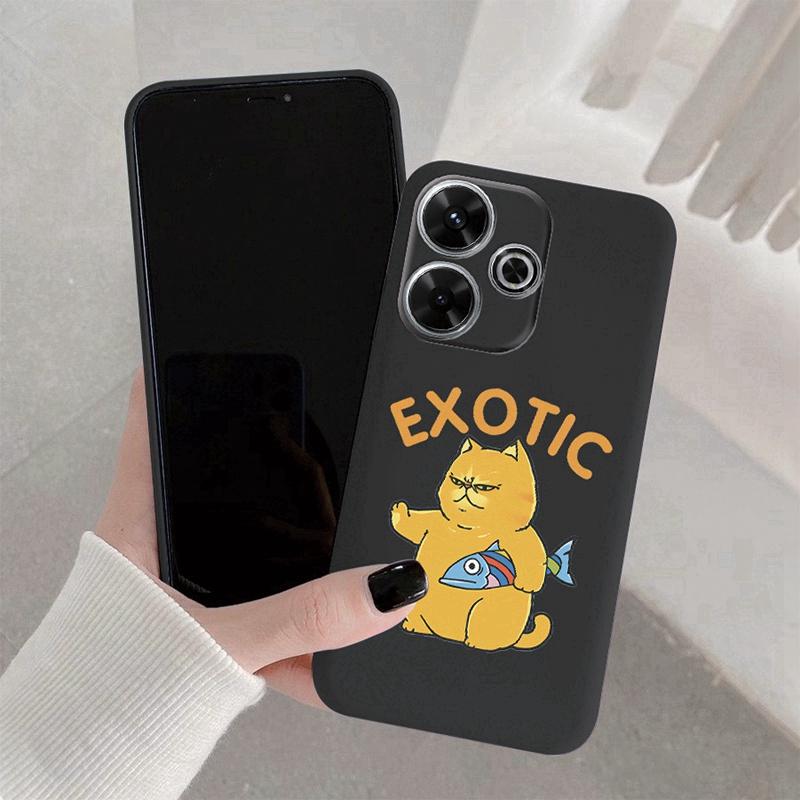 

Мягкий силиконовый чехол Funny Cat для Xiaomi Redmi Note 13 Pro 13C 14T Poco Samsung A55 M35 S24 Plus Huawei Honor 200 Lite iPhone Realme противоударный чехол Redmi 9T чёрный