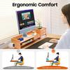 Wooden Monitor Stand with 3 Drawers, Lockable Drawer, Desk Riser Computer Monitor Stand for Office Home PC Laptop