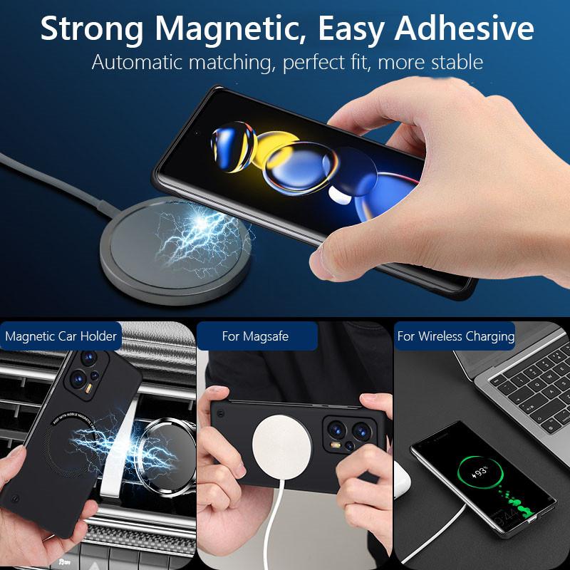 Frameless Magnetic For Magsafe Slim Case For Xiaomi Poco X4 GT PocoX4GT Wireless Charging Hard Back Cover
