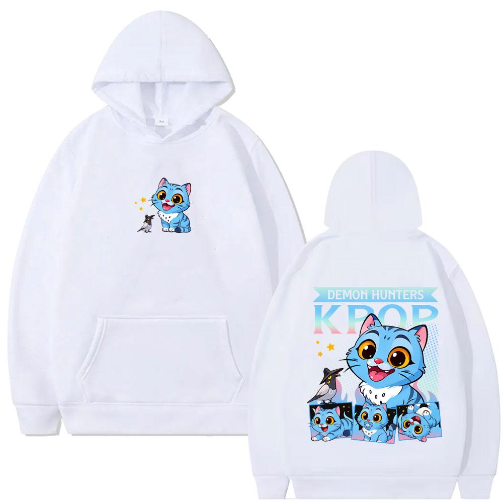 Kpop Demon Hunters Derpy Tiger Print Hoodie Man Casual Oversized Fleece Cotton Hoodies Men Women Cartoon Trend Pullover