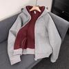 Men's Heavyweight Boxy Fit Imperial Red Hooded Sweatshirt for Autumn/Winter