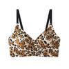 Leopard Print Seamless Push-Up Bra for Women - Anti-Sagging, Warm, with Side Support for a Beautiful Back