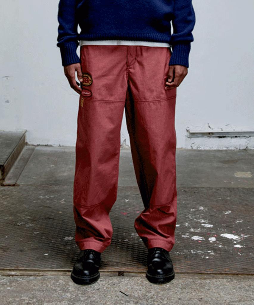 ERER Board Work Pants With Patch Detail Red