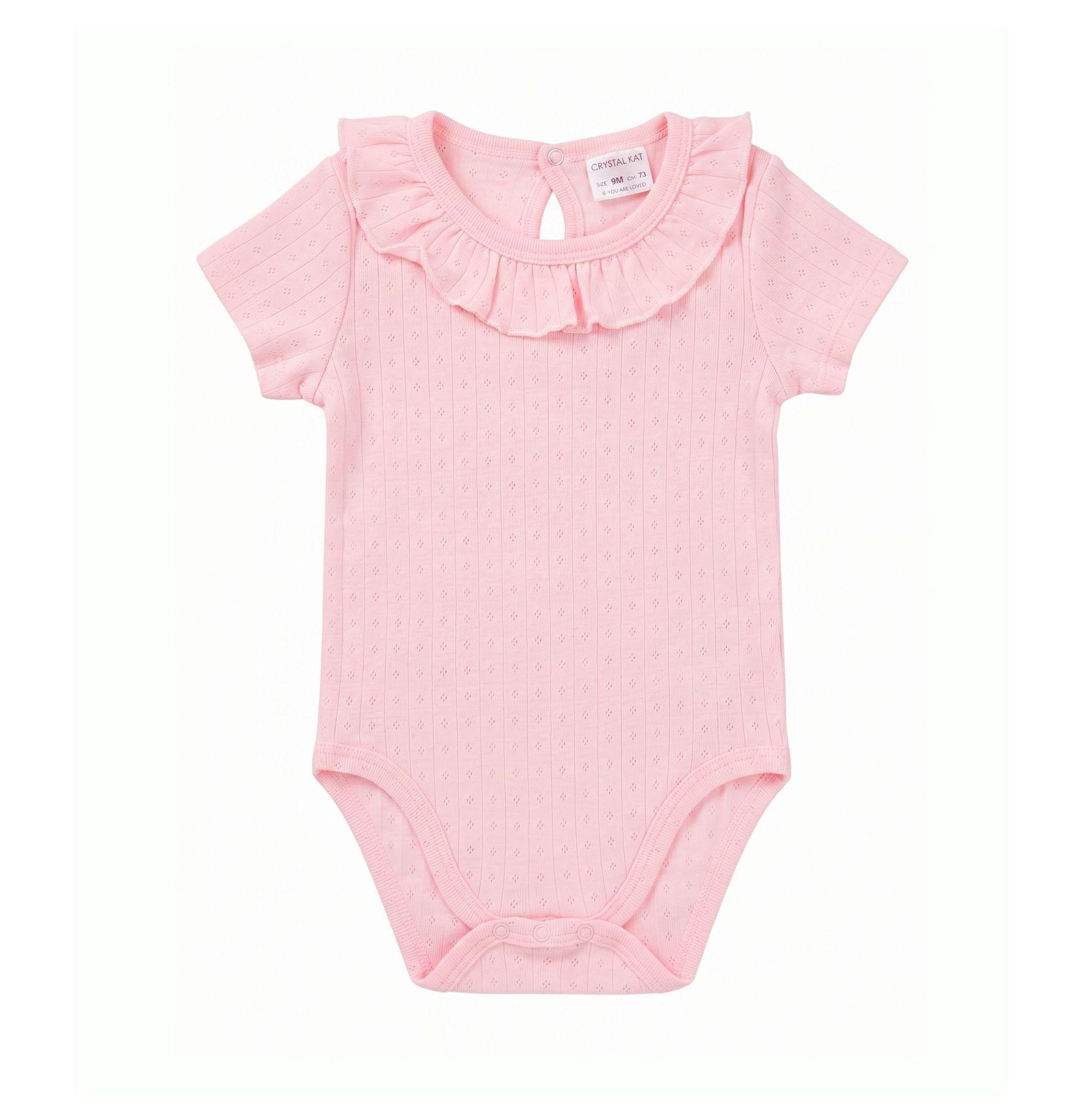 Infant Pure Cotton Short-Sleeve Summer Romper - Unisex Baby Jumpsuit 73 cm