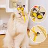 Cat Toy Butterfly Cats Stick Toy Steel Wire Cat Toys Interactive with Bell Long Handle Tassel Teaser Toys for Cats Scratching