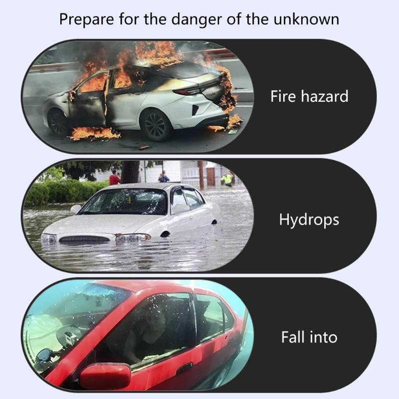 Automotive Safety Hammer Emergency Escape Rescues Tool Featuring Window Breaker & Seatbelt Cutter for Quick Vehicle Exit