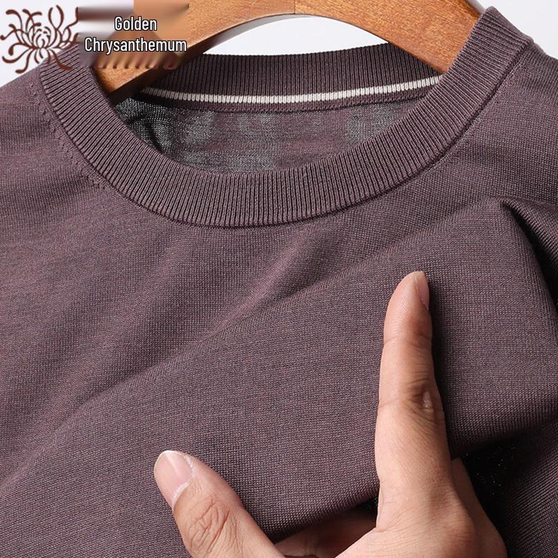 Men's 100% Mulberry Silk Knit Short Sleeve T-Shirt