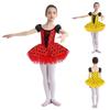 Abito da Ballo Classico per Bambine Maniche a Sbuffo Paillettes Lucenti Color Block Pois Abiti Tutu Costume per Esibizione Scenica Abbigliamento da Danza