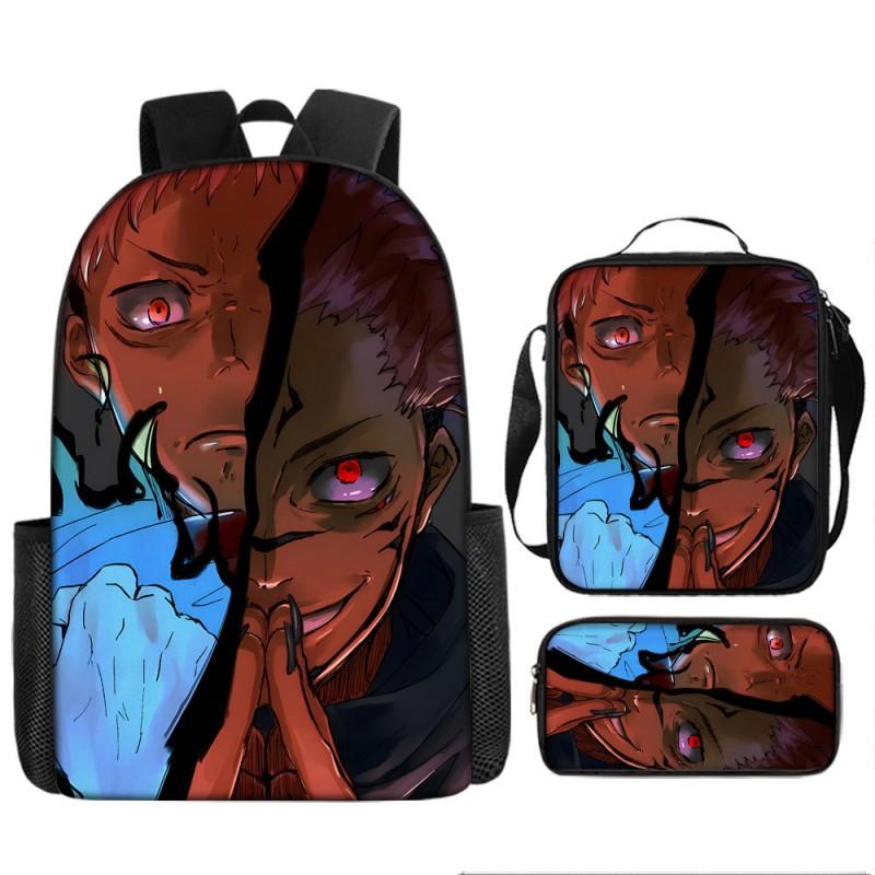 Zaino Scolastico Anime Jujutsu Kaisen per Bambini e Ragazzi Leggero in Tessuto Oxford Borsa a Doppia Tracolla con Schienale Imbottito