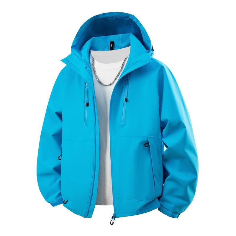 Spring and Autumn New Dopamine Men's Jacket Outdoor Windproof Casual Jacket Hooded Shoe Clothes