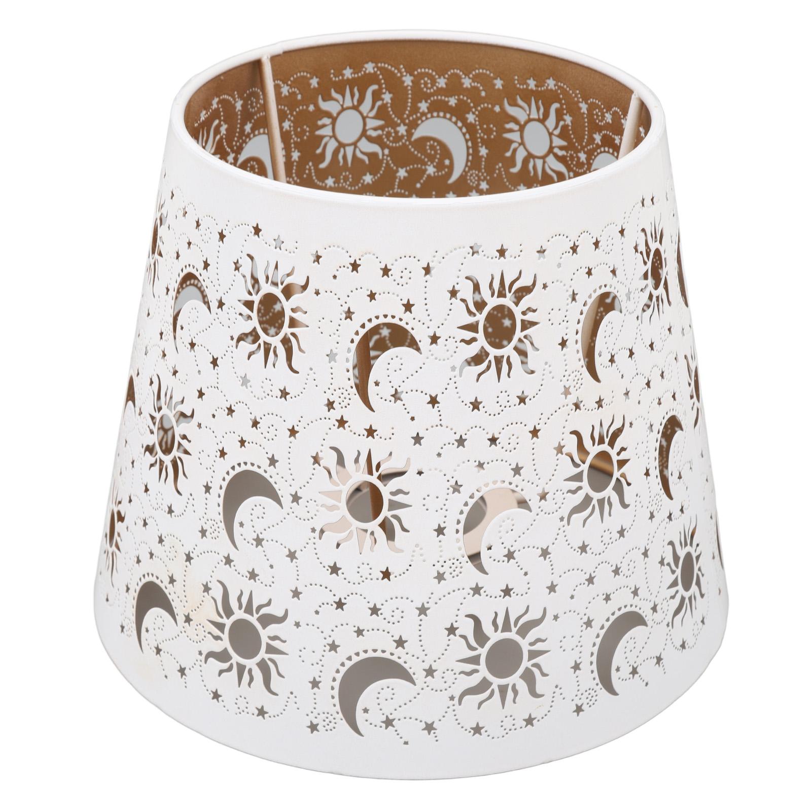 

Lamp Shade Iron Sun Moon Star Pattern Hollow Out Carved Table Lamp Cover for E27 E26 Light Bulbs