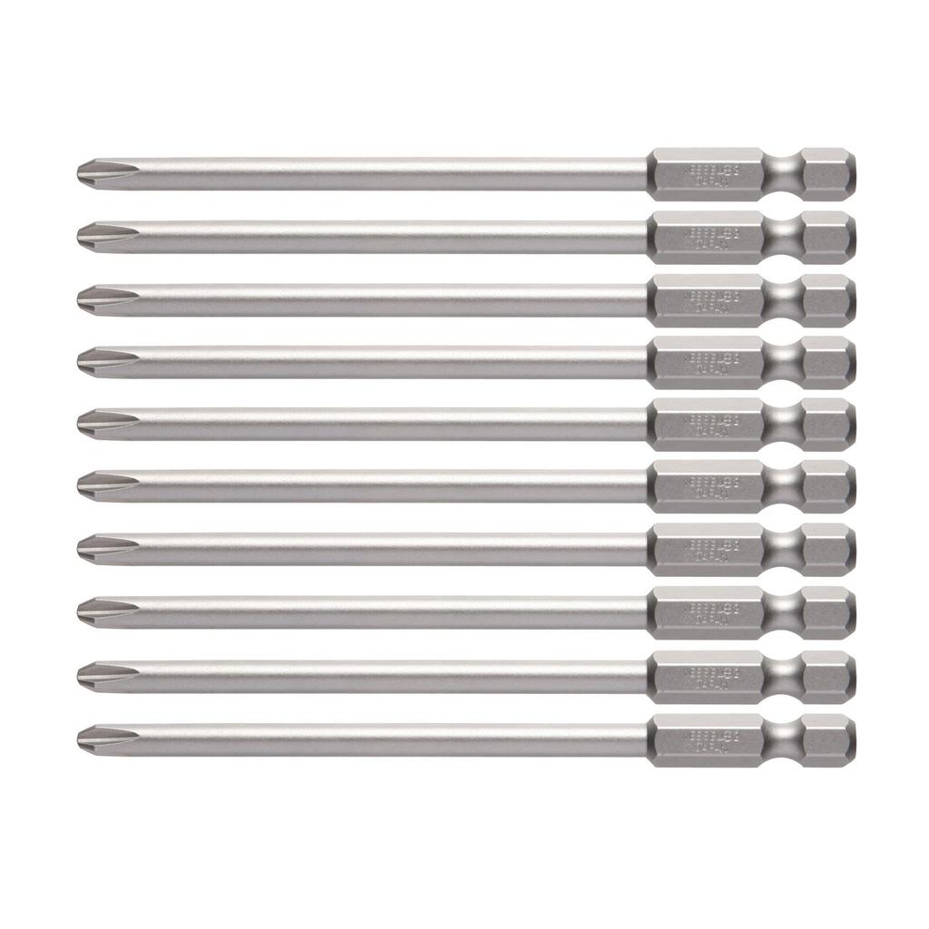 VESSEL Driver Bit for Air and Electric Screwdrivers x x 100mm Set of 10 H B35 ZP +2 4.5 Hardness (High Hardness)