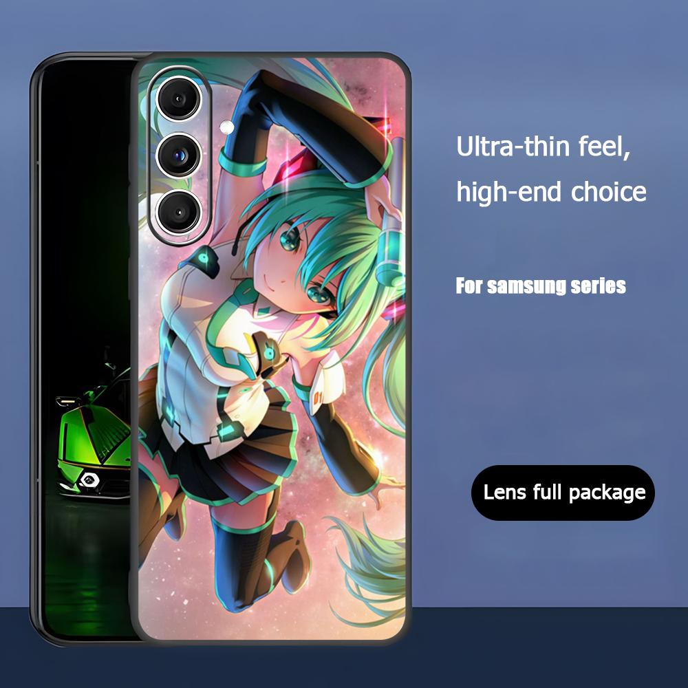 Hatsun M-MikuES Hot Anime Cool Phone Case For Samsung Galaxy S25 S24 S23 S22 S21 S20 Plus Ultra Note20 Soft Black