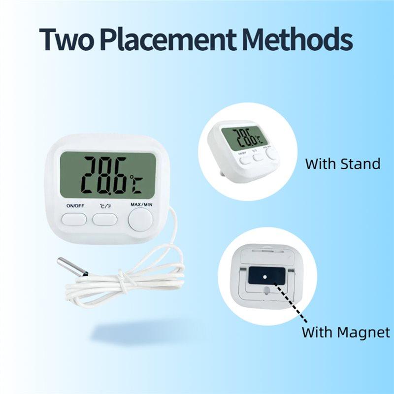 A84E-Aquarium Thermometer With Probe Digital Thermometer Fish Tank Thermometer ±0.1℃ High Accuracy For Marine Plant Aquarium