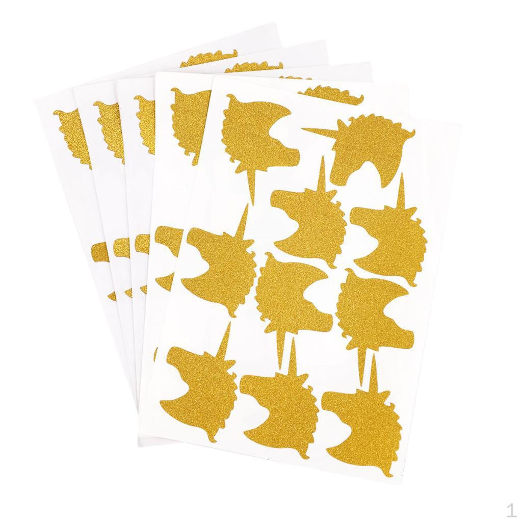 

50pcs Self- Wall ers Gold Unicorn