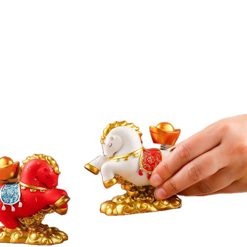 2026 New Year Prosperity Horse Ornament Set: Chinese Style Wealth Gift for Housewarming & Clients