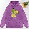 Delicious Durian Opened Printing Women Washed Hoodie Loose Fashion Streetwear Autumn Multicolor Hoodies Cotton
