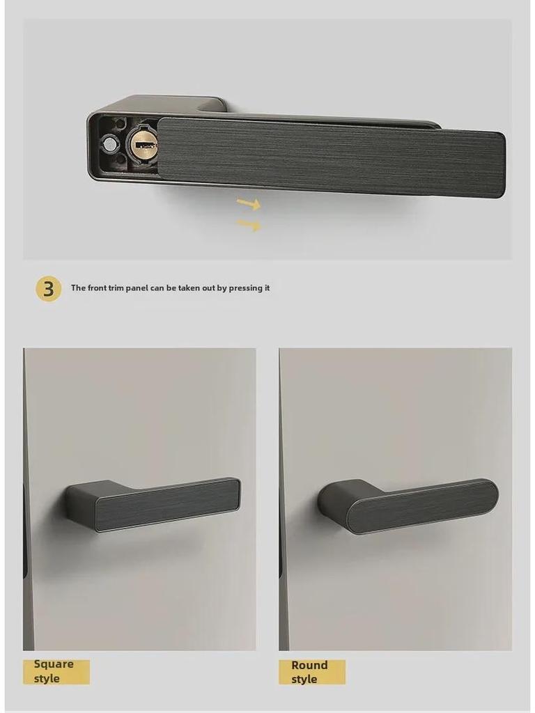 BAGB Italian Minimalist Silent Magnetic Door Lock for Indoor Bedrooms