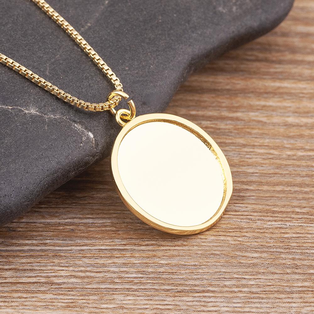 Nidin Fashion Enamel Tai Ji Yin Yang Necklace for Women Men Classic 4 Colors Round Pendant Jewelry Party Friendship Gift