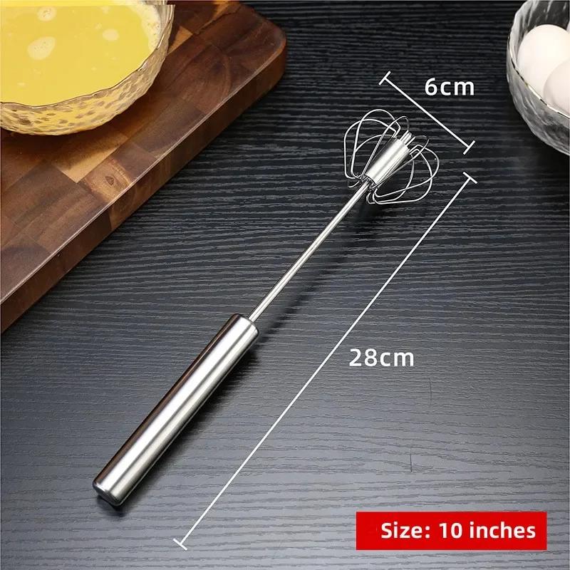 Semi-Automatic Egg Beater Stainless Steel Egg Whisk Manual Press Type Mixer Self Turning Egg Stirrer Kitchen Egg Tools