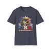 Camiseta Patriótica Peixe EUA | Peruca Trump Pesca Orgulho Americano Camiseta Gráfica