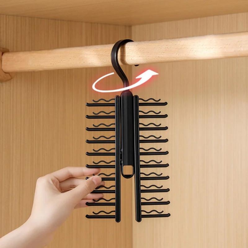 1Pcs Tie Storage Hanger Large Capacity Bow Clip Scarf Belt Hanging RackTie Belt Display Holder Wardrobe Household