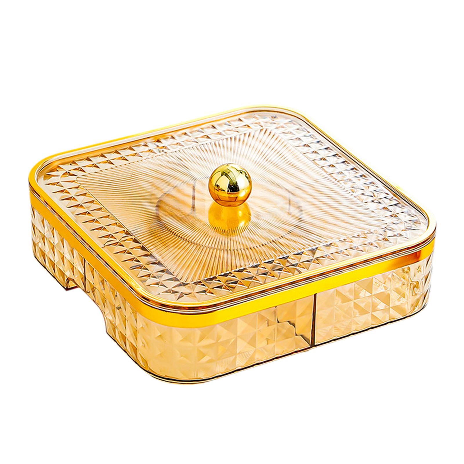 

Divided Serving Tray Decorative Fruit Plate for Biscuits Fruits Birthday жовтий