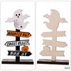 1Pcs Wooden Halloween Decorations Table Pumpkin Ghost Table Centerpiece Ornament for Home Decor Indoor Outdoor Party Accessory