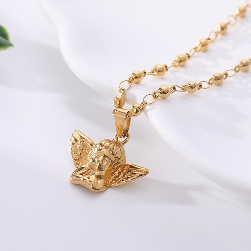 Design Sense Angel Necklace Light Luxury Personality Titanium Steel Versatile Non-Fading Clavicle Chain