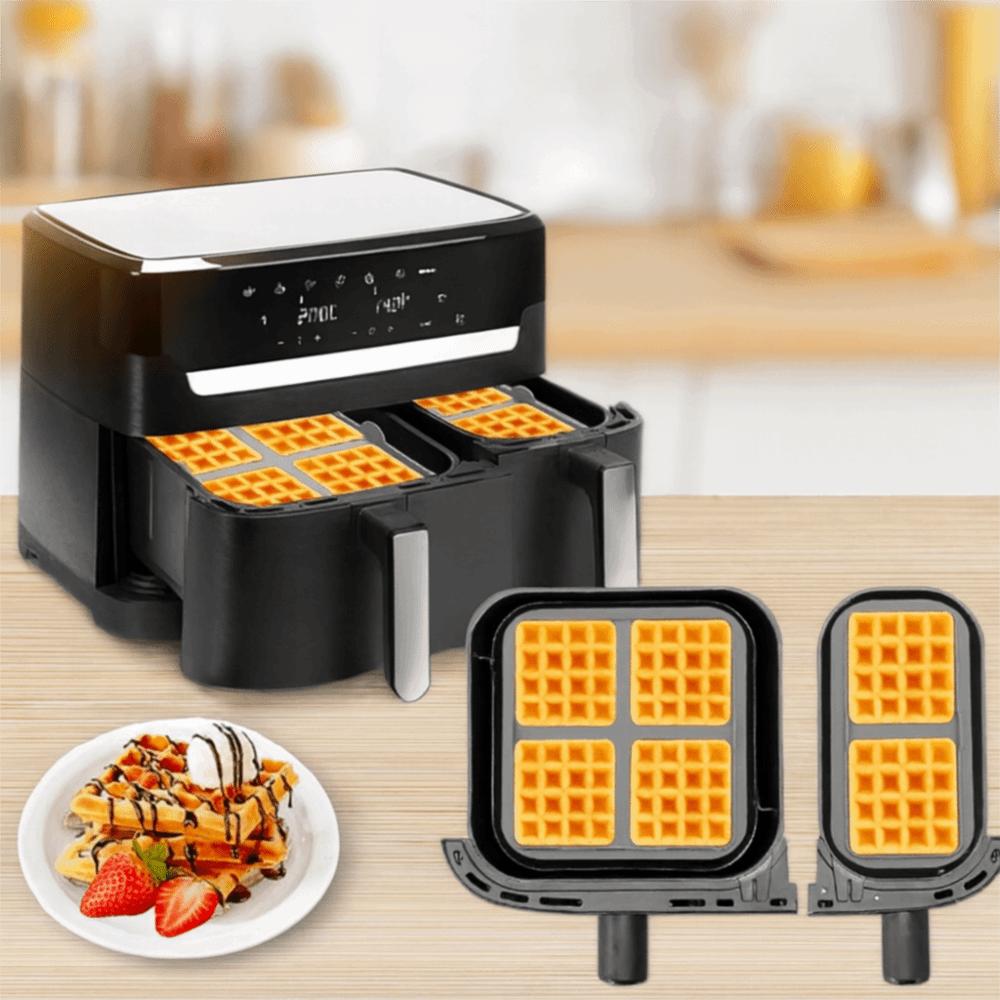 2 Piece Portable Silicone Air Fryer Waffle Mold Square/Rectangular Non-stick Baking Mold Heat-resistant Waffle Maker Pastry