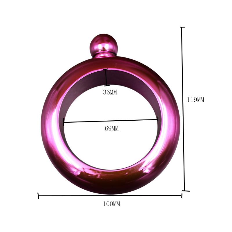 Stainless Steel Colour Flagon Funnel Bangle Jug 3.5oz Whiskey Hip Flask Alcohol Bracelet Camping Flagons Drinkware Supply