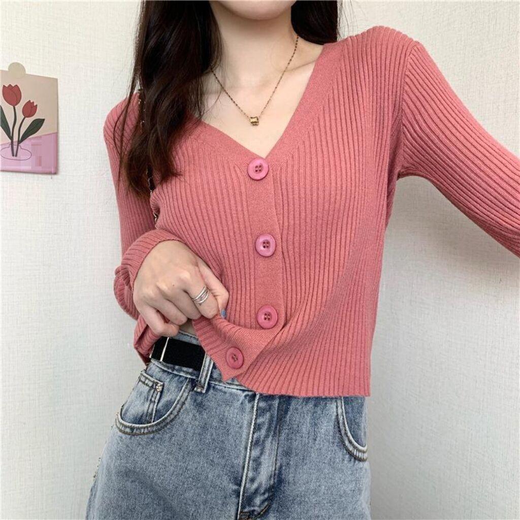 Short Sweater Slim Cardigan Coat Women Knit Top Long Sleeve Cover Up Blouse Wholesale