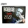 Gothic Home Decor 2027 Horror Movie And Cats Wall Calendar, Halloween Large Scary Creepy Annual Ritual Gift Characters 12 Monthly Spooky Cat