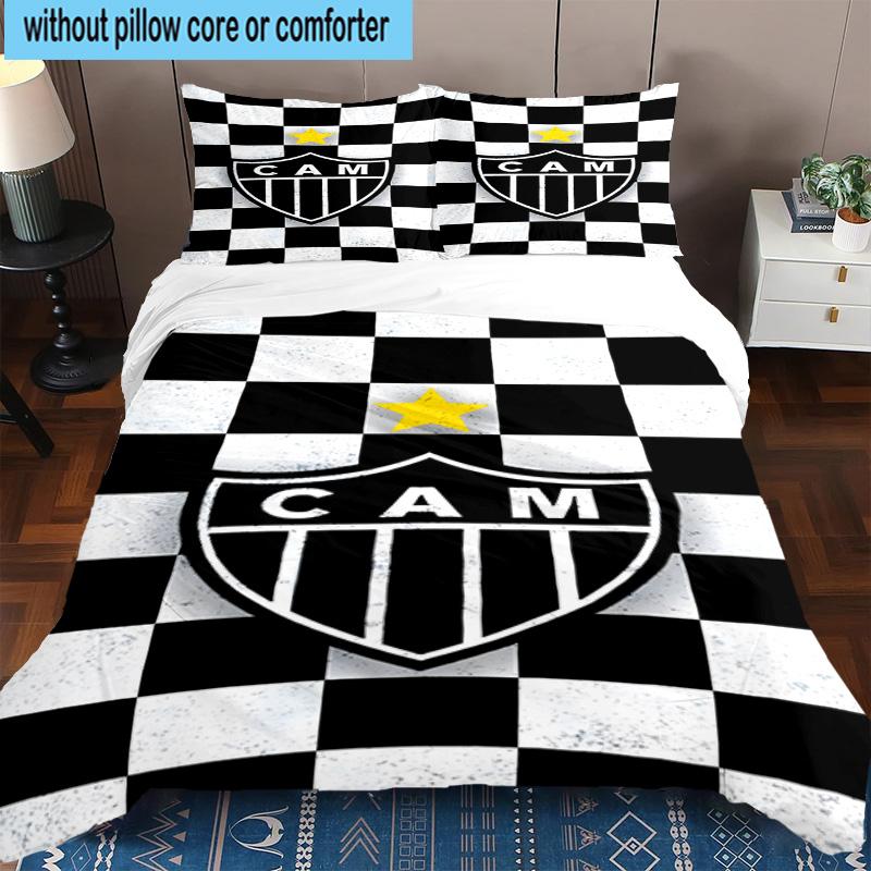 3pcs Clube Atlético Mineiro With Shield Bedding Set Duvet Cover Closure Includes 1 Duvet Cover & 2 Pillowcases Bedding Sets Home Decor Gifts
