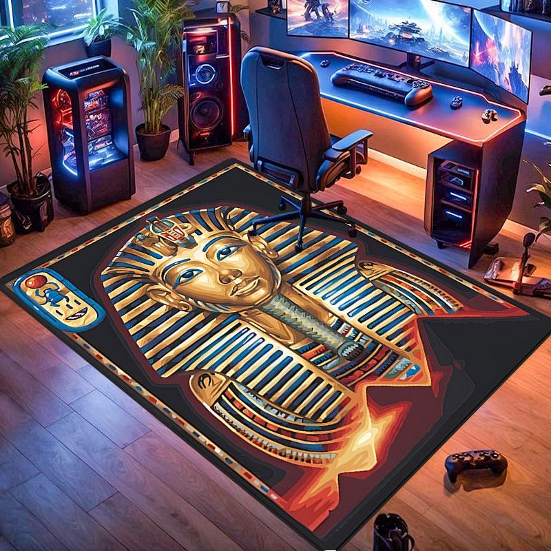 Ancient Egyptian-themed rug, suitable for living room, bedroom, game room, computer room and home décor.