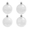 6pcs Crafts 6cm Christmas Ball Delicate Waterproof Christmas Tree Pendant Transparent Creative White Painted Ball Room