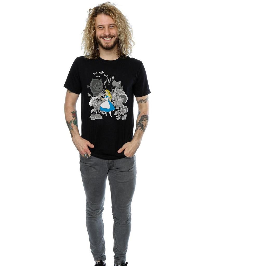Disney Mens Alice In Wonderland Flowers T-Shirt